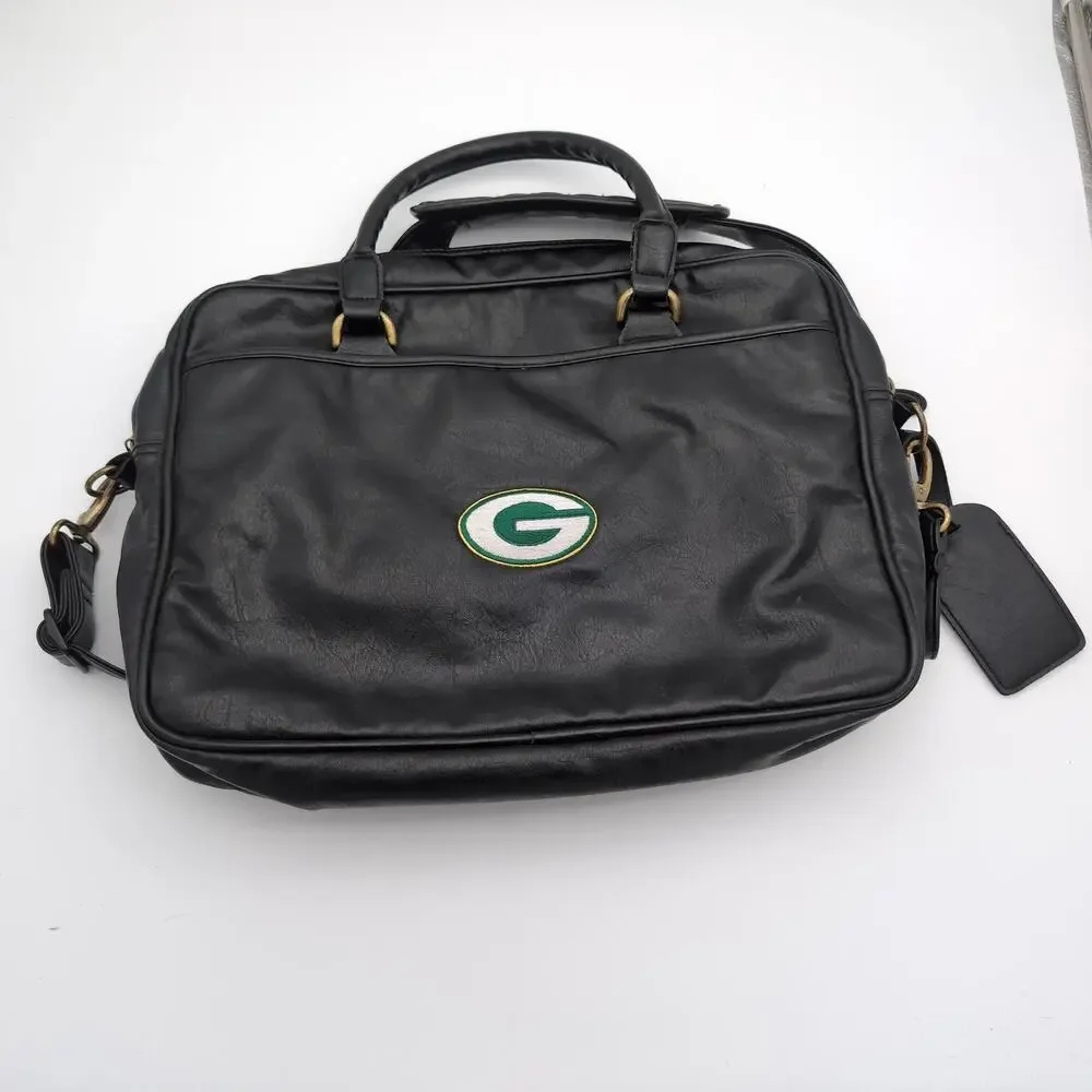 Green Bay Packers Bag Briefcase Strap Laptop Bag Black NFL Football Shoulder